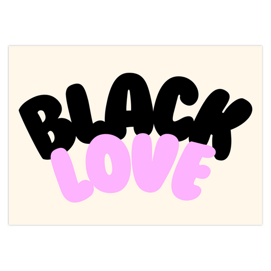 Black Love Bubble Letter Card