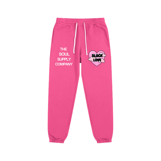 PINK BLACK LOVE SWEATPANTS