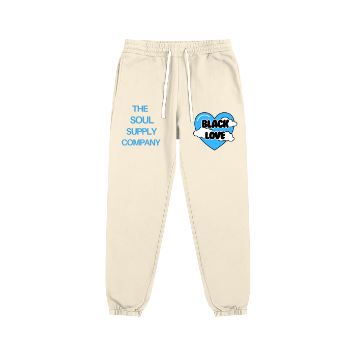 CREME BLACK LOVE SWEATPANTS